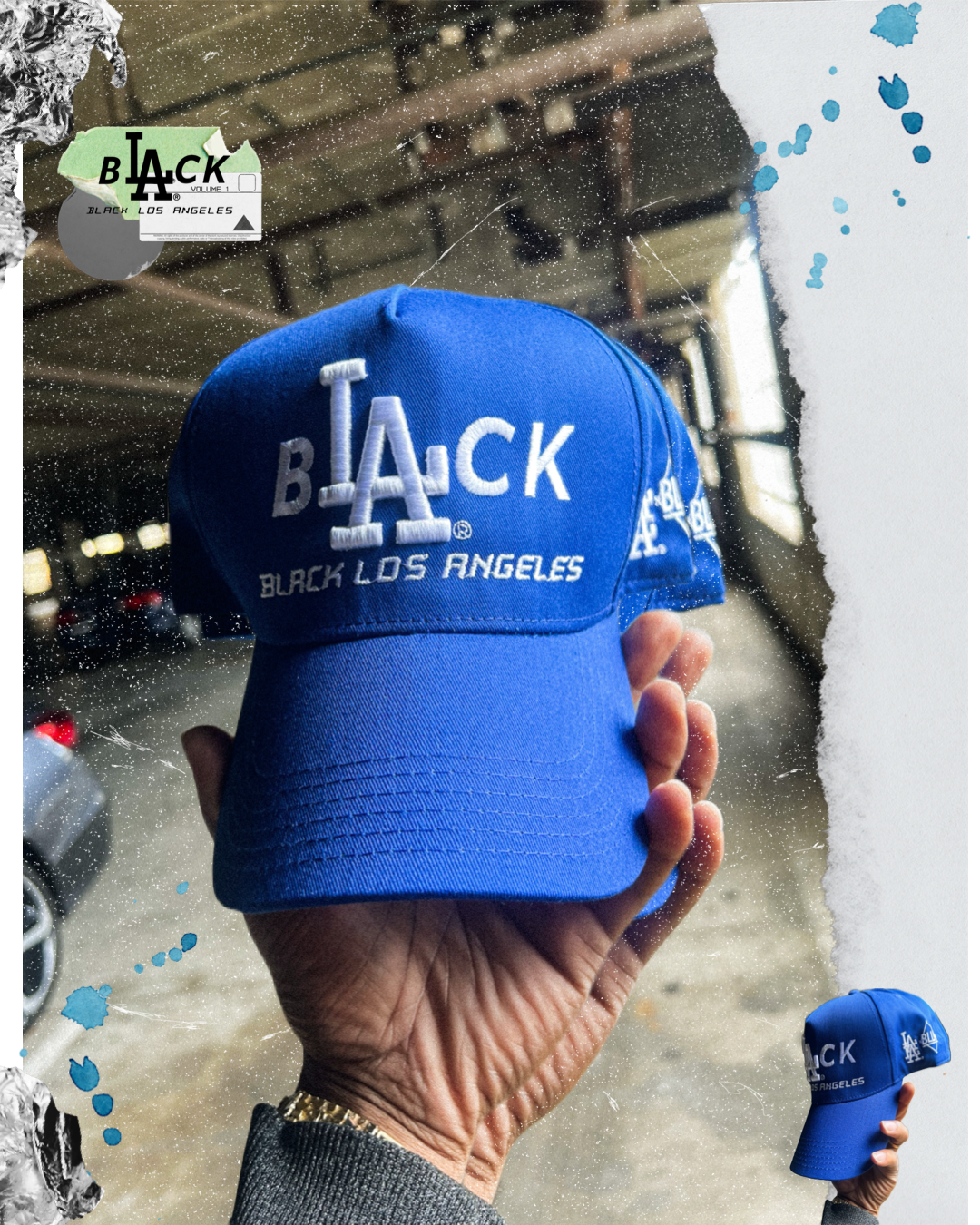 Black L.A Hat (Dodger Blue)