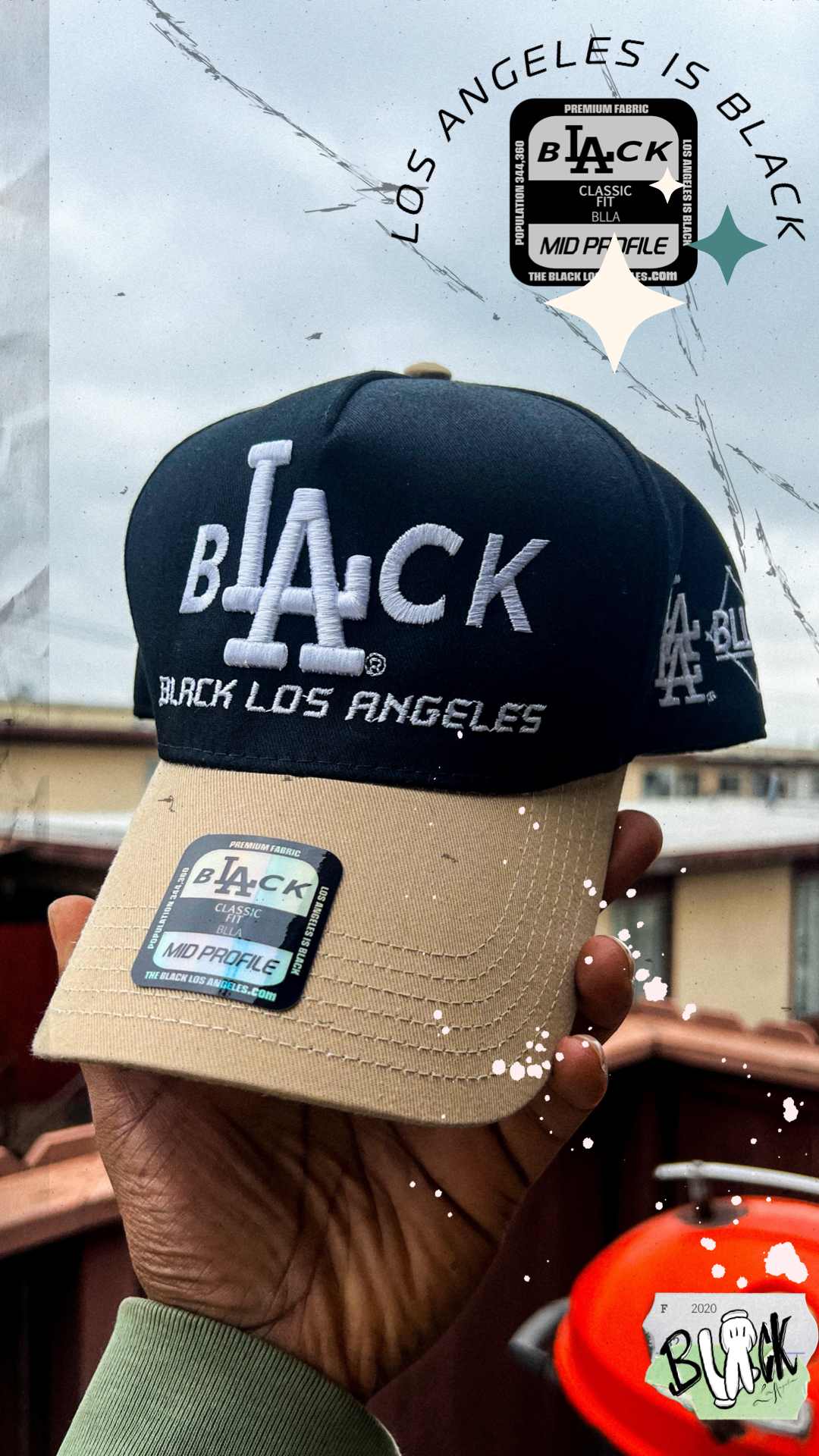 Black L.A Hat (Black/Beige)