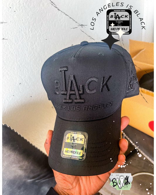 Black L.A Hat (Black on Black)