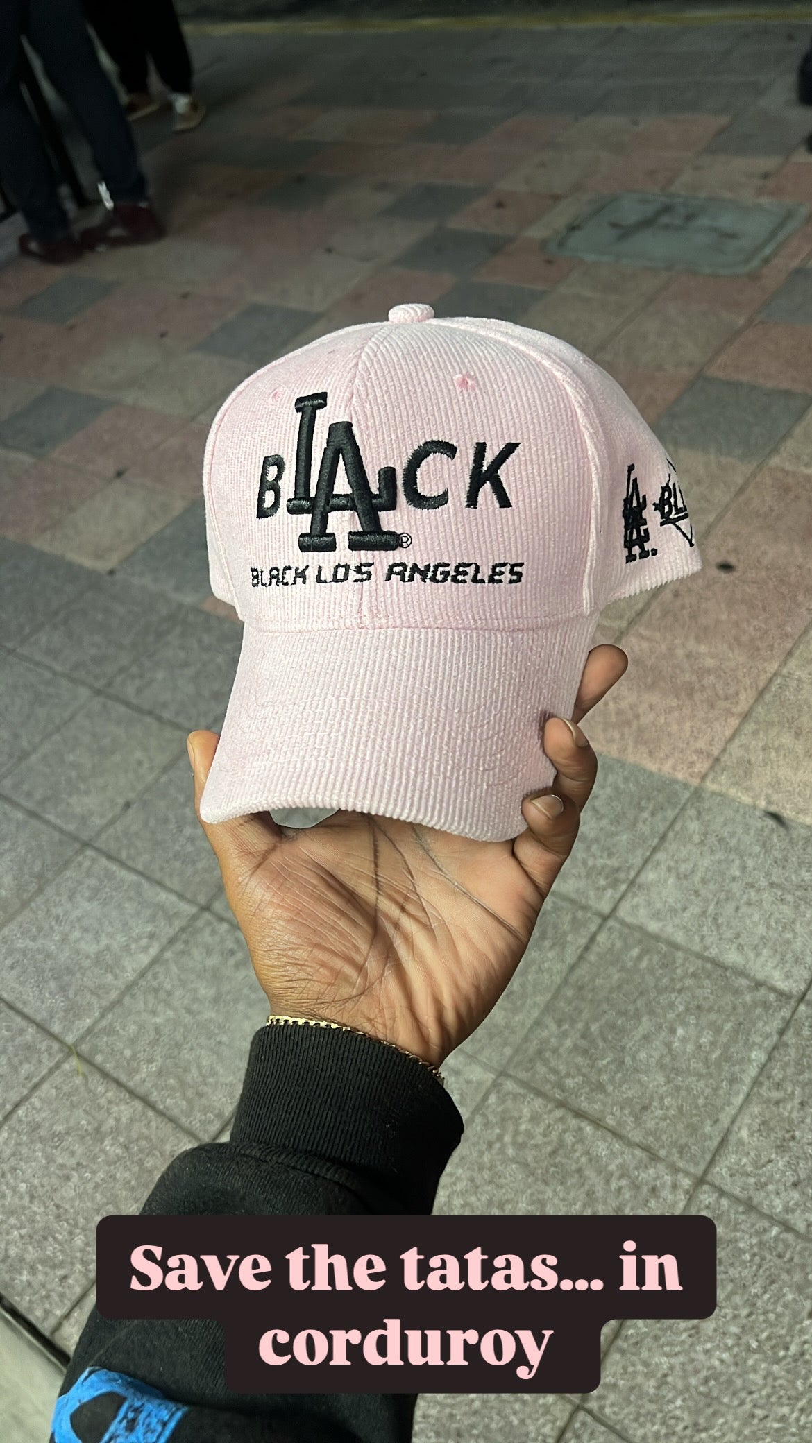 Black L.A Dad Hat (Corduroy)