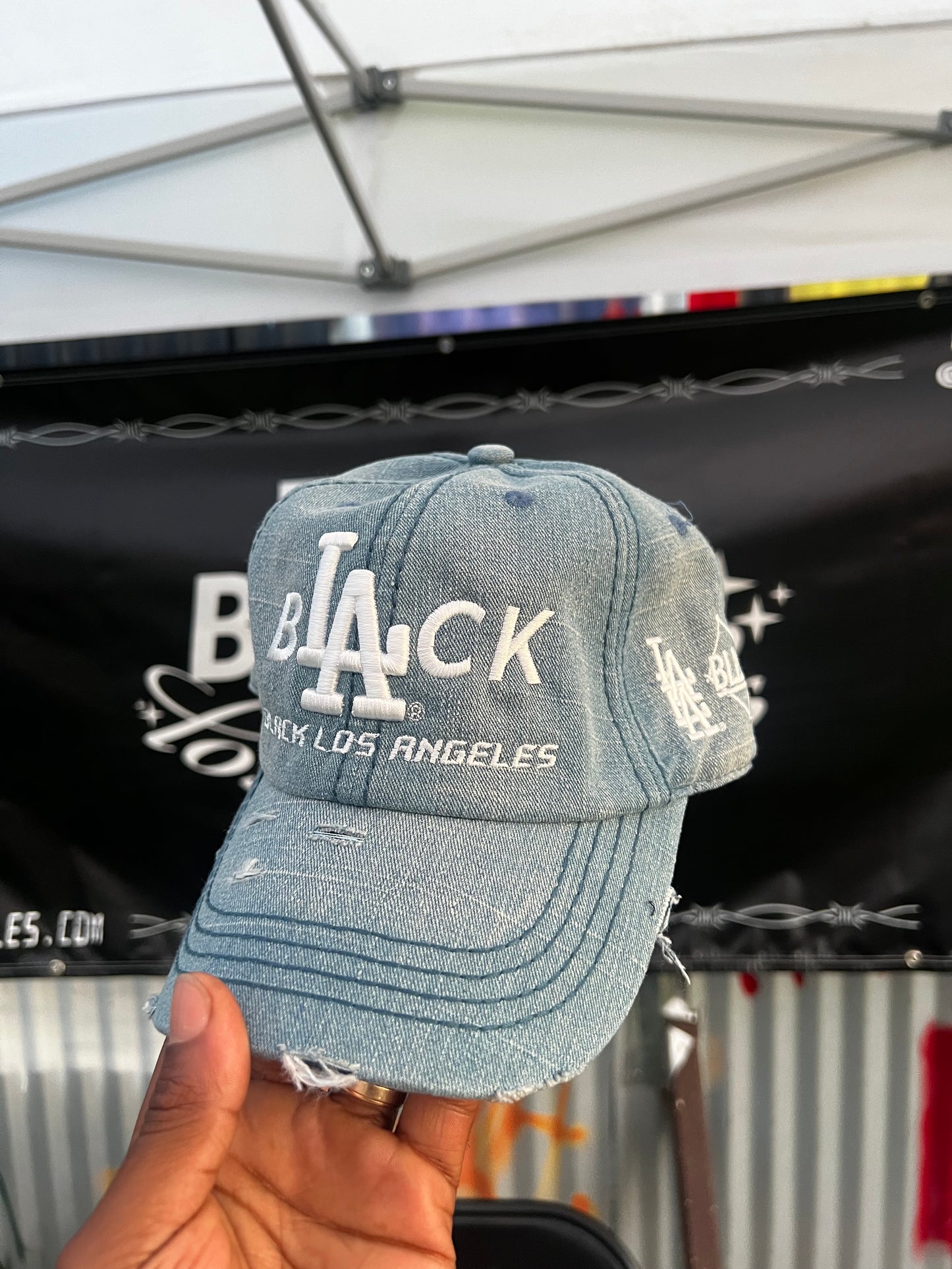 Black L.A Dad Hat (Denim)