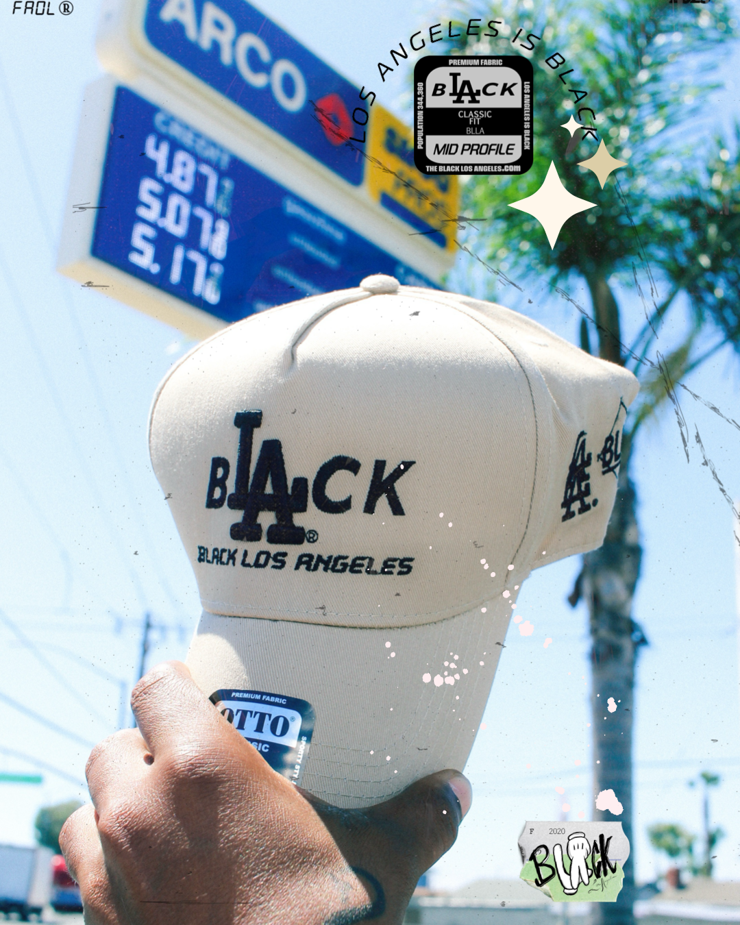 Black L.A Hat (Tan)