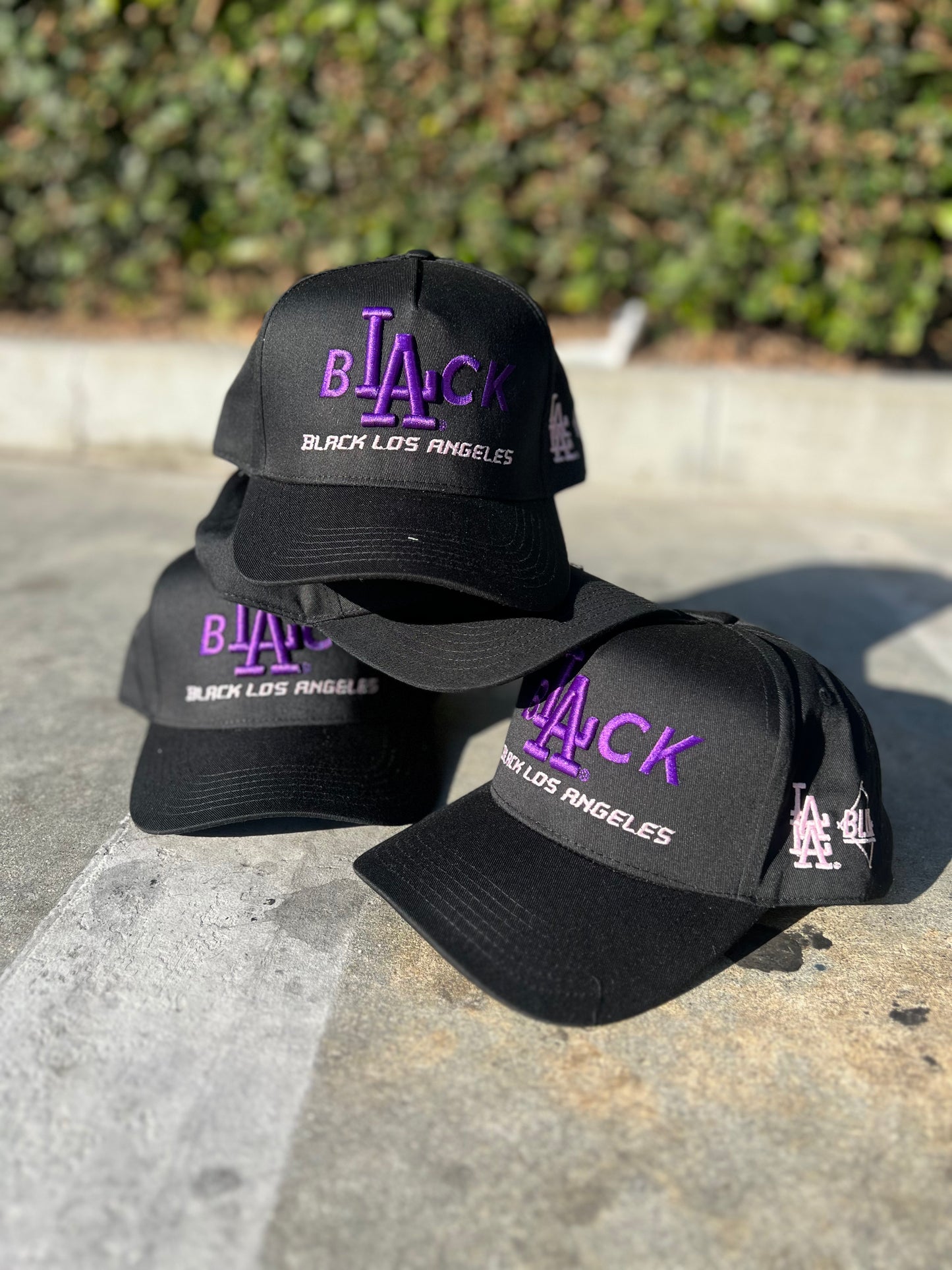 Black L.A Hat (Black & Purp)