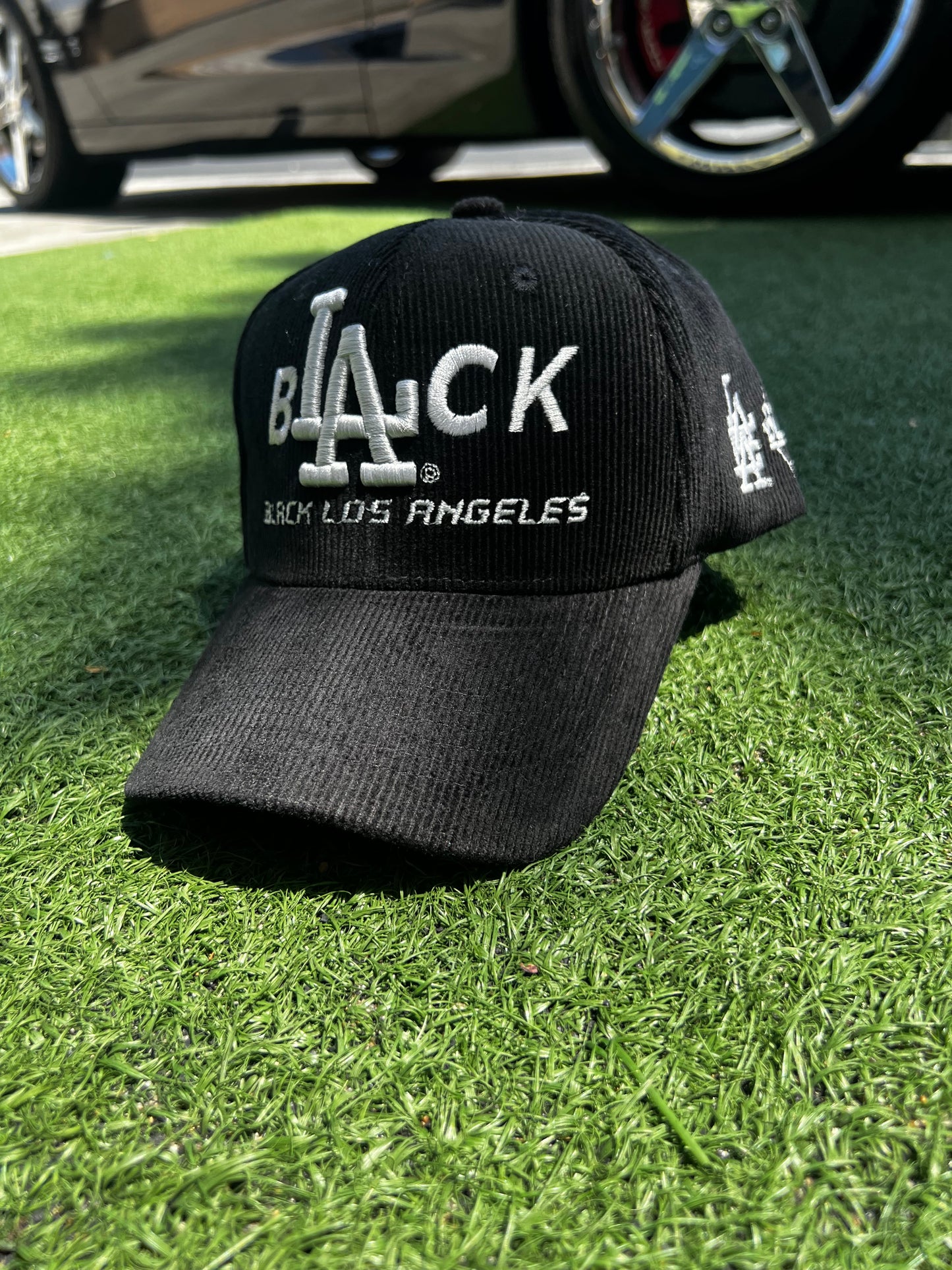 Black L.A Dad Hat (Corduroy)