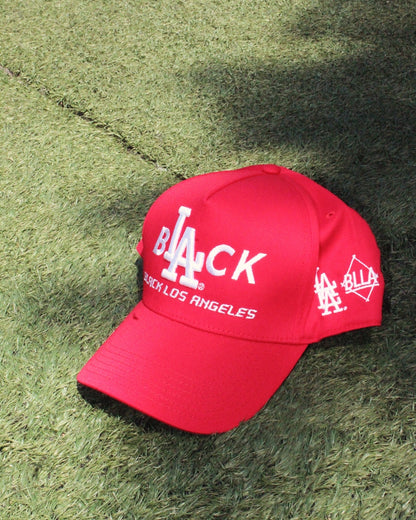 Black L.A Hat (Red Alert)