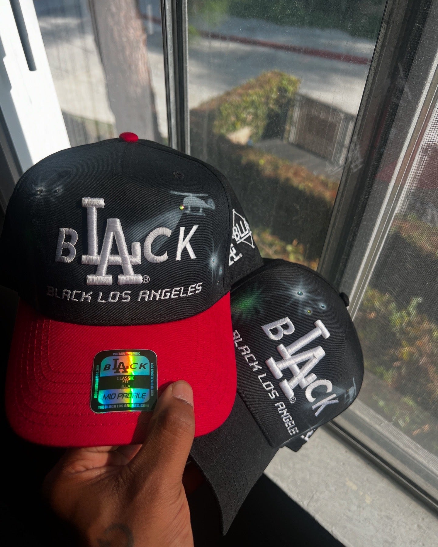 Black L.A Hat (Rhinestone-Airbrush)