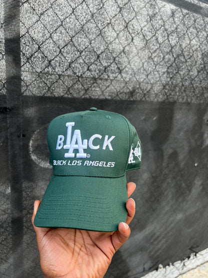 Black L.A Hat (Hunter Green)