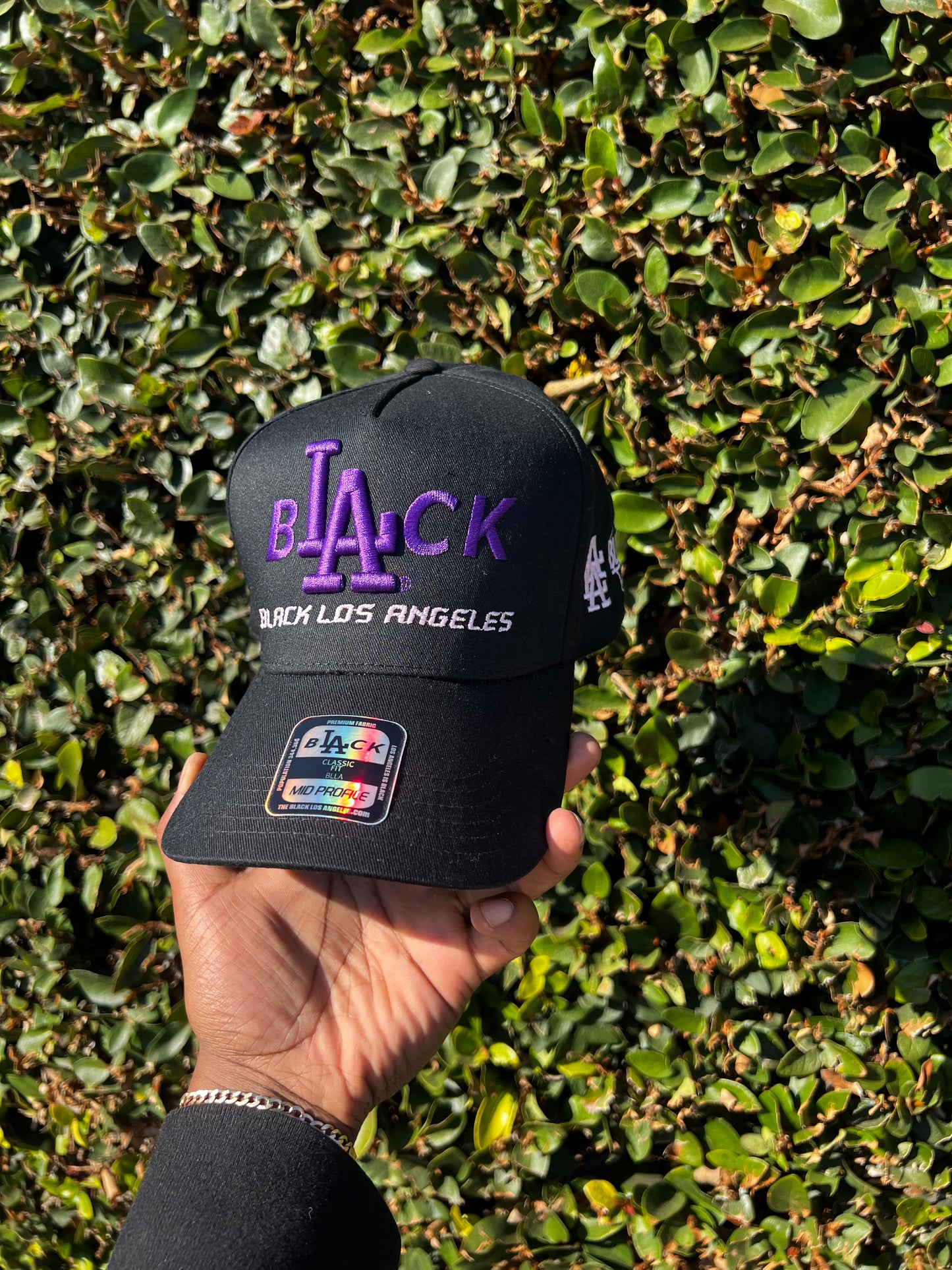 Black L.A Hat (Black & Purp)