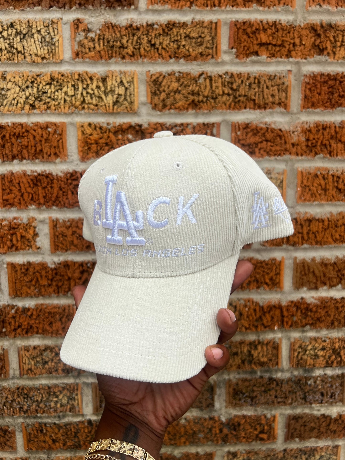 Black L.A Dad Hat (Corduroy)